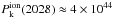 \hbox{$P_{\rm k}^{\rm ion}(2028)\approx4\times 10^{44}$}