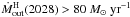 \hbox{$\dot M_{\rm out}^{\rm H}(2028)>80\ M_{\odot}\ {\rm yr}^{-1}$}