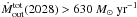 \hbox{$\dot M_{\rm out}^{\rm tot}(2028)>630\ M_{\odot}\ {\rm yr}^{-1}$}