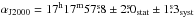 \hbox{$\alpha_\mathrm{J2000}=17^\mathrm{h} 17^\mathrm{m} 57\fs8 \pm 2\fs0_\mathrm{stat} \pm 1\fs3_\mathrm{syst}$}