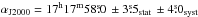 \hbox{$\alpha_\mathrm{J2000}=17^\mathrm{h} 17^\mathrm{m} 58\fs0 \, \pm 3\fs5_\mathrm{stat} \, \pm 4\fs0_\mathrm{syst}$}