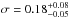 \hbox{$\sigma =0.18^{+0.08}_{-0.05}$}