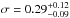 \hbox{$\sigma = 0.29^{+0.12}_{-0.09}$}