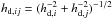 \hbox{$h_{{\rm d},ij} = (h_{{\rm d},i}^{-2} + h_{{\rm d},j}^{-2})^{-1/2}$}