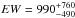 \hbox{$EW = 990^{+760}_{-490}$}
