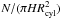 \hbox{$N/(\pi H R_{\rm cyl}^2)$}