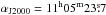 \hbox{$\alpha_{\rm J2000}=\rm 11^{h}05^{m}23\fs7$}