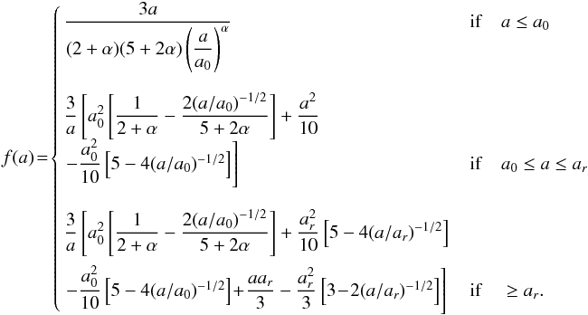\appendix \setcounter{section}{2} \begin{eqnarray} \label{condi_function} f(a)\! = \end{eqnarray}