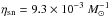 \hbox{$\eta_{\rm sn}=9.3\times 10^{-3}~\Msun^{-1}$}