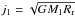 \hbox{$j_{\mathrm{1}} = \sqrt{GM_{\mathrm{1}}R_{\mathrm{r}}}$}
