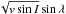 \hbox{$\sqrt{v \sin I} \sin \lambda$}