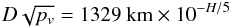\appendix \setcounter{section}{1} \begin{eqnarray*} D\sqrt{p_v}=1329~\text{km} \times 10^{-H/5} \end{eqnarray*}