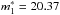 \hbox{$m^*_1=20.37$}