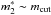 \hbox{$m_2^*\sim m_{\rm cut}$}