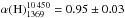 \hbox{$\alpha({\rm G})_{1369}^{10\,450}= 1.05\pm 0.05$}