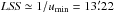 \hbox{${\it LSS} \simeq 1/u_{\rm min}=13\farcm22\ $}
