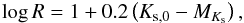 \begin{equation} \log R = 1 + 0.2\left(K_{\rm{ s,0 }} - M_{K_{\rm s}} \right), \end{equation}