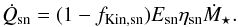 \begin{eqnarray} \dot{Q}_{\rm sn} = (1-f_{\rm Kin,sn})E_{\rm sn}\eta_{\rm sn}\dot{M}_{\star} . \label{Qsn} \end{eqnarray}