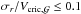\hbox{$\sigma_{r}/V_{\rm cric,\Gal} \le 0.1$}