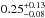 \hbox{$\rm 0.25^{+0.13}_{-0.08}$}