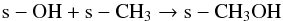 \begin{equation} \label{eq:meth3} {\rm s-OH + s-CH_3 \rightarrow s-CH_3OH} \end{equation}