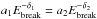 \hbox{$a_1 E^{-\delta_1}_\mathrm{break}=a_2 E^{-\delta_2}_\mathrm{break}$}