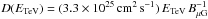 \hbox{$D(E_{\rm TeV}) = (3.3\times10^{25}\, \mathrm{cm^{2}\, s^{-1}})\, E_{\rm TeV}\, B_{\rm \mu G}^{-1}\,$}