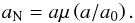 \begin{equation} a_\mathrm{N}=a\mu\left(a/a_0\right). \label{eq:algrel} \end{equation}
