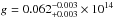 \hbox{$g=0.062_{+0.003}^{-0.003}\times10^{14}$}