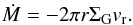 \begin{eqnarray} \label{eq:Mdotvr} \dot{M} = - 2\pi r \Sigma_{\rm G} v_{\rm r}. \end{eqnarray}