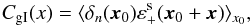 \begin{eqnarray} \label{eq:C_nI} C_{\mathrm{gI}}(x)=\langle \delta_n({\vec x}_0)\varepsilon^{\mathrm s}_+({\vec x}_0 +{\vec x})\rangle_{x_0}, \end{eqnarray}
