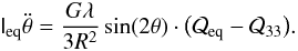 \appendix \setcounter{section}{1} \begin{eqnarray} \label{eq:lambda-oscillations-theta} \tens I_\mathrm{eq}\ddot\theta=\frac{G\lambda}{3R^2}\sin(2\theta)\cdot\big(\mathcal Q_\mathrm{eq}-\mathcal Q_{33}\big). \end{eqnarray}