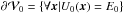 \hbox{$\partial\mathcal V_0=\{\forall\vec x|U_0(\vec x)=E_0\}$}
