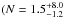\hbox{$(N=1.5^{+8.0}_{-1.2}$}
