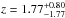 \hbox{$z=1.77^{+ 0.80}_{-1.77}$}