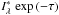 \hbox{$I_{\lambda}^*\,\exp{(-\tau)}$}