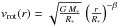 \hbox{$v_{\rm rot}(r) = \sqrt{\frac{G\,M_*}{R_*}}\,\left(\frac{r}{R_*}\right)^{-\beta}$}