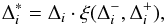 \begin{eqnarray} \Delta_i^* = \Delta_i\cdot\xi(\Delta_i^-,\Delta_i^+), \label{eqn:SLIC_limit} \end{eqnarray}