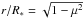 \hbox{$r/R_{*}=\sqrt{1-\mu ^{2}}$}