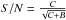 \hbox{$S/N = \frac{C}{\sqrt{C+B}}$}