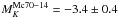 \hbox{$M^{\rm Mc70-14}_K = -3.4 \pm 0.4$}