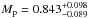 \hbox{$\mp=0.843_{-0.089}^{+0.098}$}