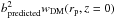 \hbox{$b^2_{\rm predicted}w_{\rm DM}(r_{\rm p},z=0)$}