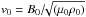 \hbox{$v_0 = B_0 / \!\! \sqrt{\left( \mu_0 \rho_0\right)}$}