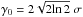 \hbox{$\gamma_0 = 2\sqrt{2{\rm ln}\,2}\ \sigma$}
