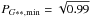 \hbox{$P_{G**,{\rm min}} = \sqrt{0.99}$}