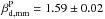 \hbox{$\beta_{\rm d,mm}^{\rm P} = 1.59\pm0.02$}