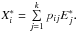 \hbox{$X_i^\ast=\sum\limits_{j=1}^kp_{ij}E^\ast_j.$}