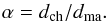 \appendix \setcounter{section}{1} \begin{equation} \alpha={d_{\rm ch}/d_{\rm ma}}. \end{equation}