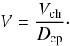 \appendix \setcounter{section}{1} \begin{equation} V={V_{\rm ch}\over D_{\rm cp}}\cdot \end{equation}